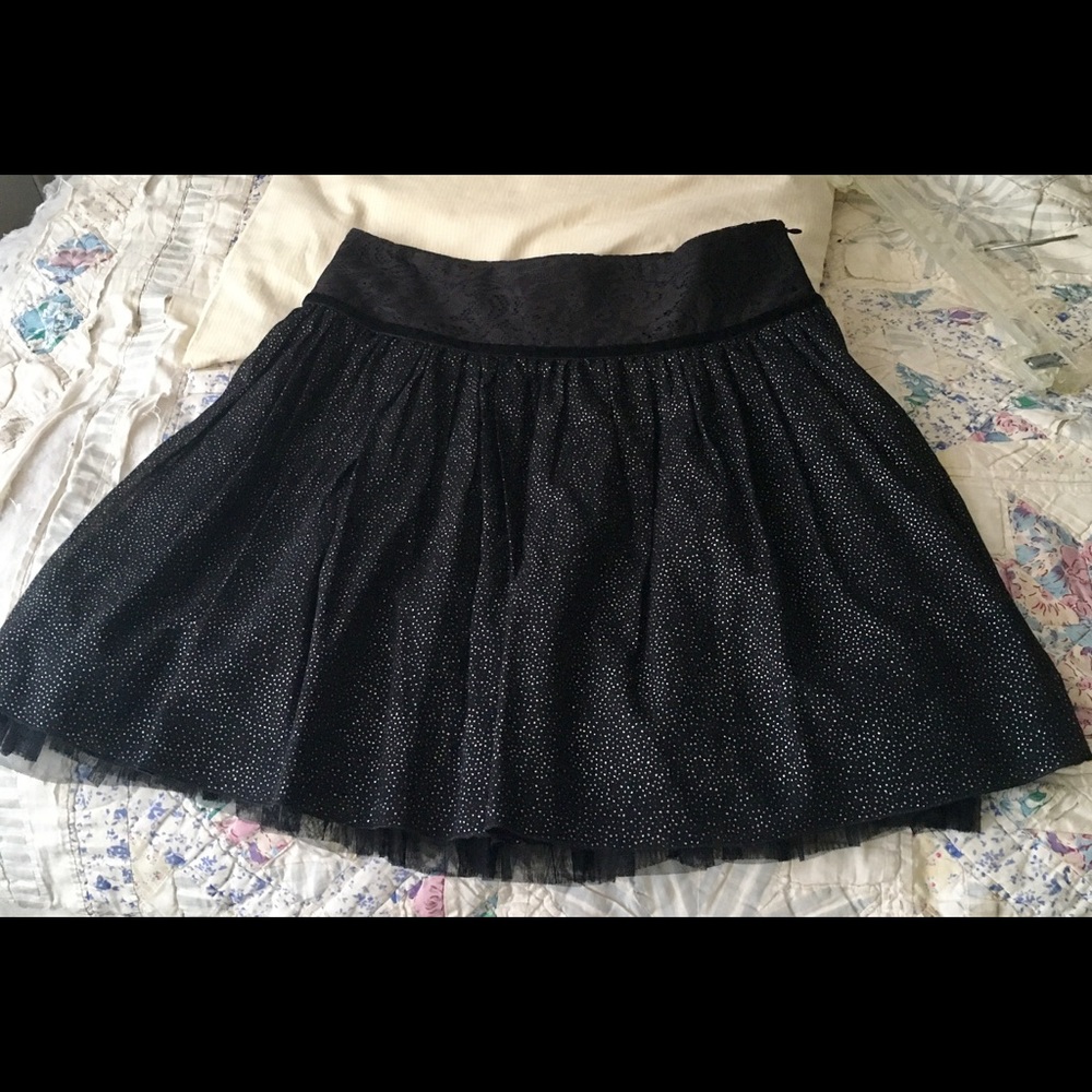 Free People Black Tutu Mini Skirt w/tulle slip